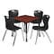 Regency Tables > Height Adjustable > Square Mobile Table & Chair Sets, 30 W, 30 L, 23-34 H, Cherry TB3030CHAPCBK40BK - alternate 1